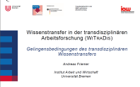 WiTraDis Abschlussveranstaltung am 14.August 2025 Vortrag: Andreas Friemer